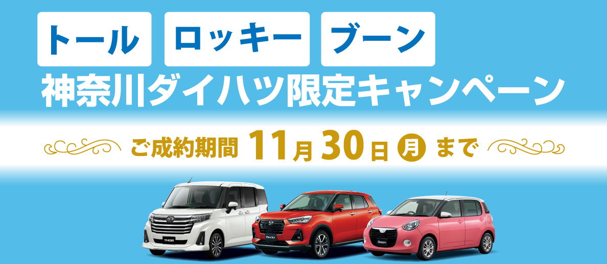 11月30日まで!小型車キャンペーンのご案内